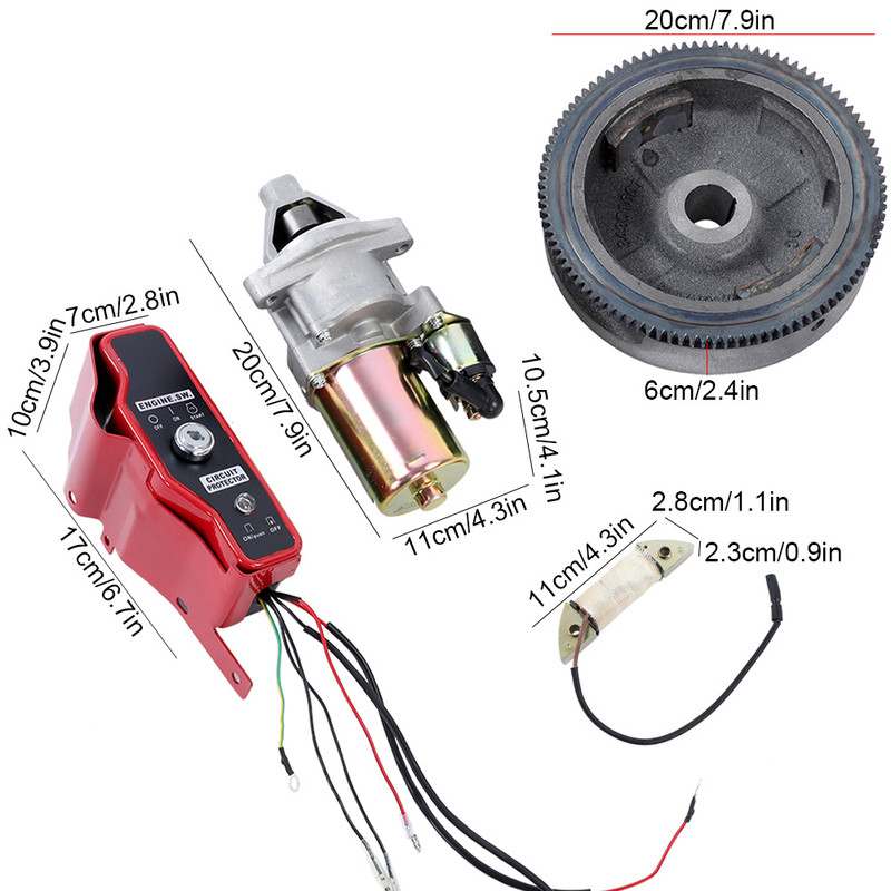 Electric Start Kit Engine Starter FlyWheel Motor For Honda GX390 13HP 11HP gallery