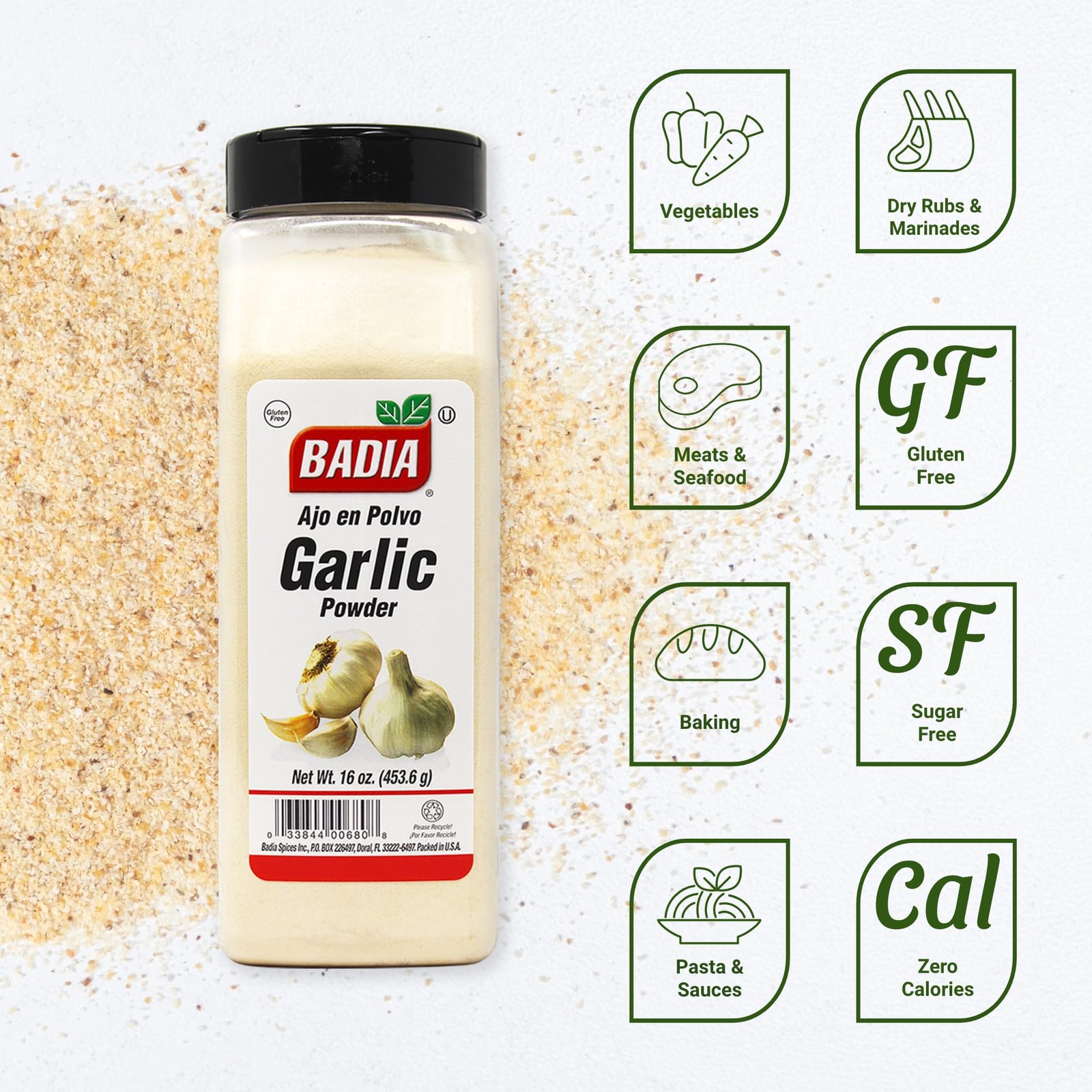 Badia Garlic Powder, 16 oz – Premium Powder for 16 Ounce (Pack of 1) gallery