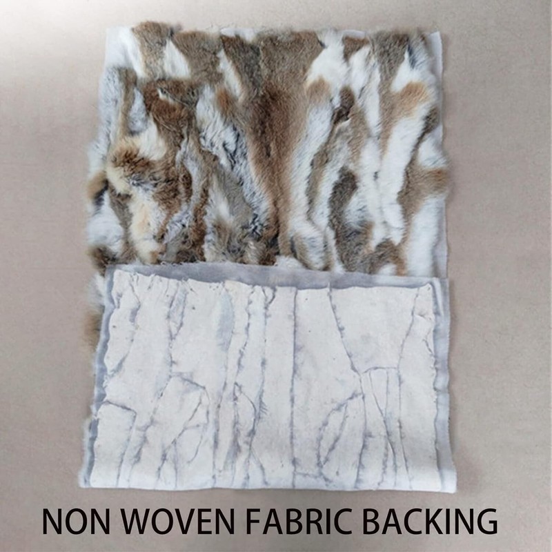 100% Real Rabbit Fur Throw Patchwork Blanket Natural Pelt Carpet Warm Bedspread gallery