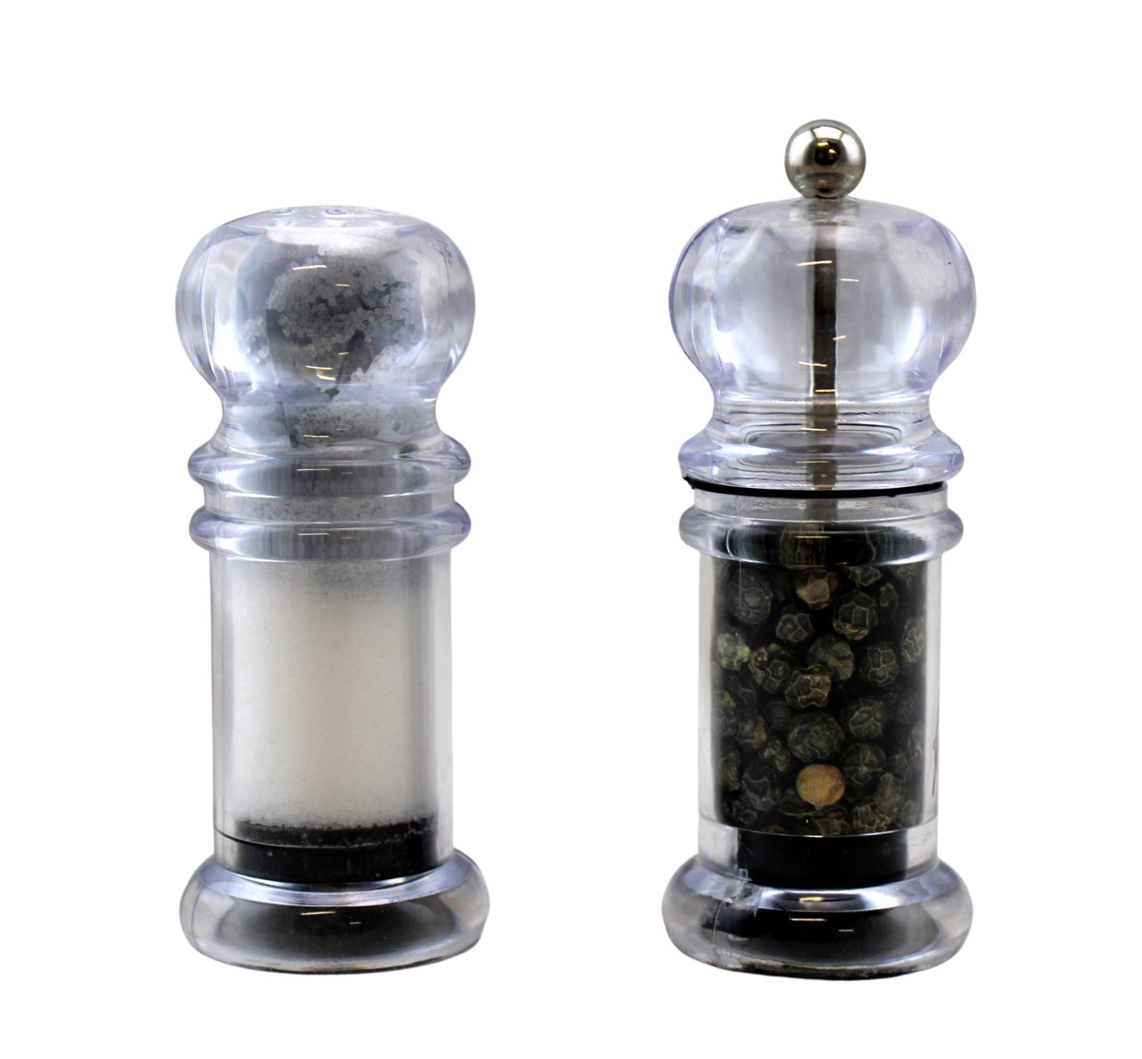 Salt Shaker & Pepper Mill Set Promotional Priced Acrylic Clear Plastic gallery