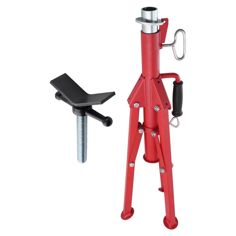 Pipe Jack Stand V-Head Adjustable 28-52 Inch 2500lbs Capacity Steel Tripod gallery