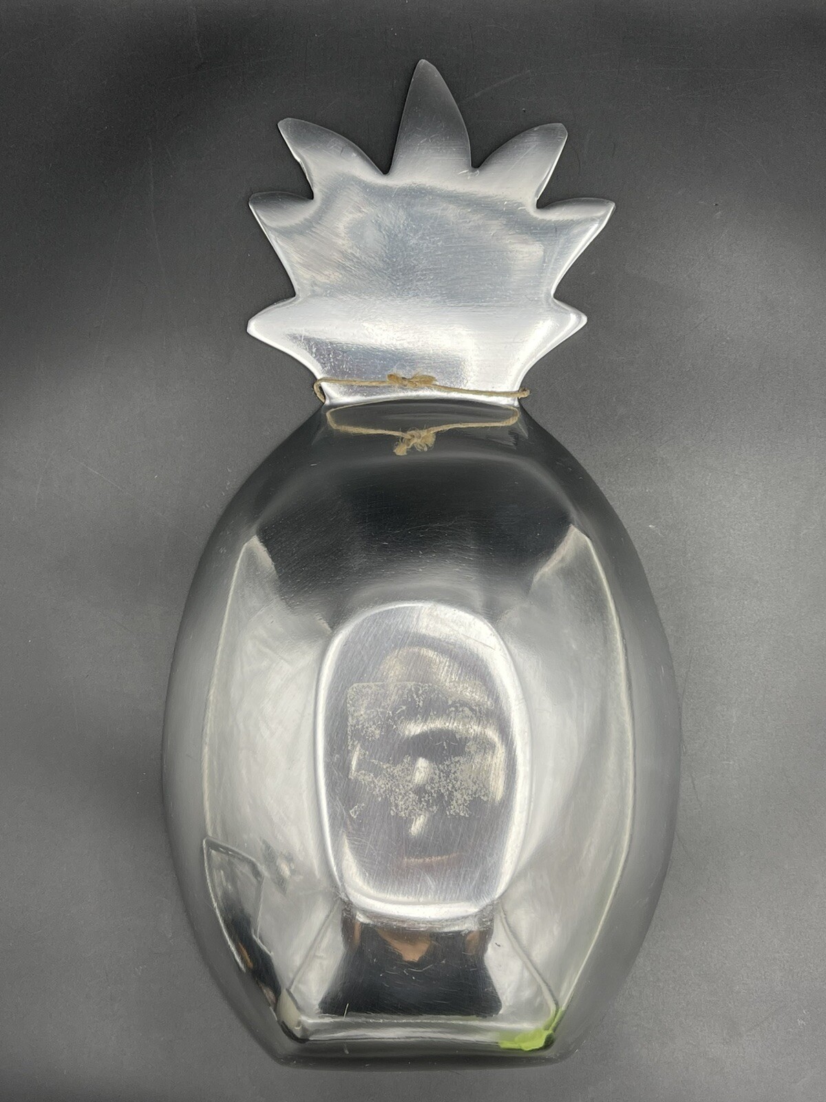 Outdoor Collection Silver Pineapple Shaped Platter Tray Decoration 12"x 6" gallery