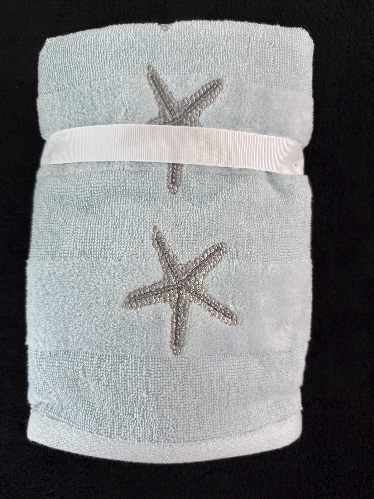 COASTAL COLLECTION - STARFISH - BLUE BEIGE - HAND TOWELS SET OF 2 - NEW gallery