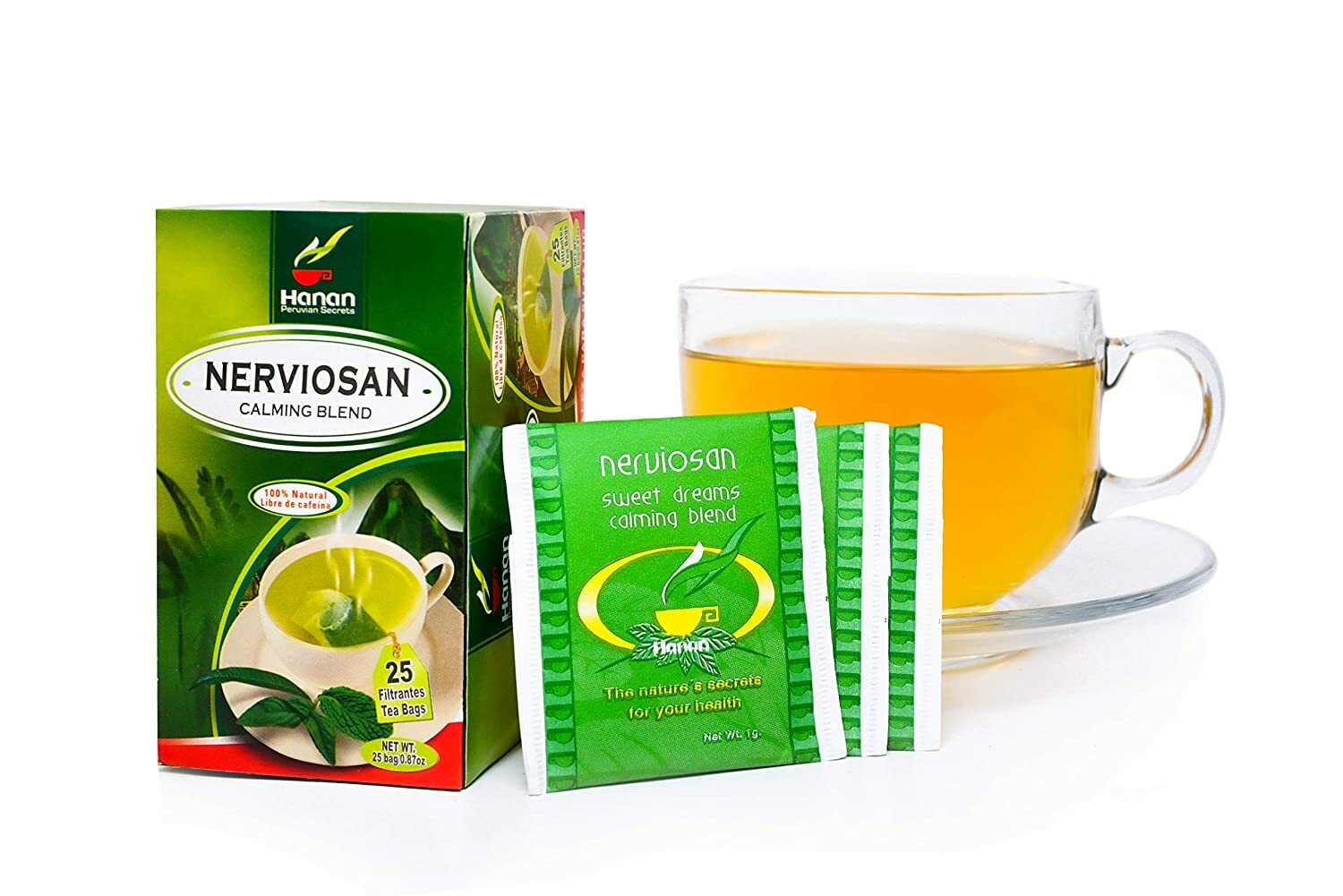 Hanan Peruvian Secrets Nerviosan Herbal Tea | 100% Natural Calming Blend | 25 Te gallery