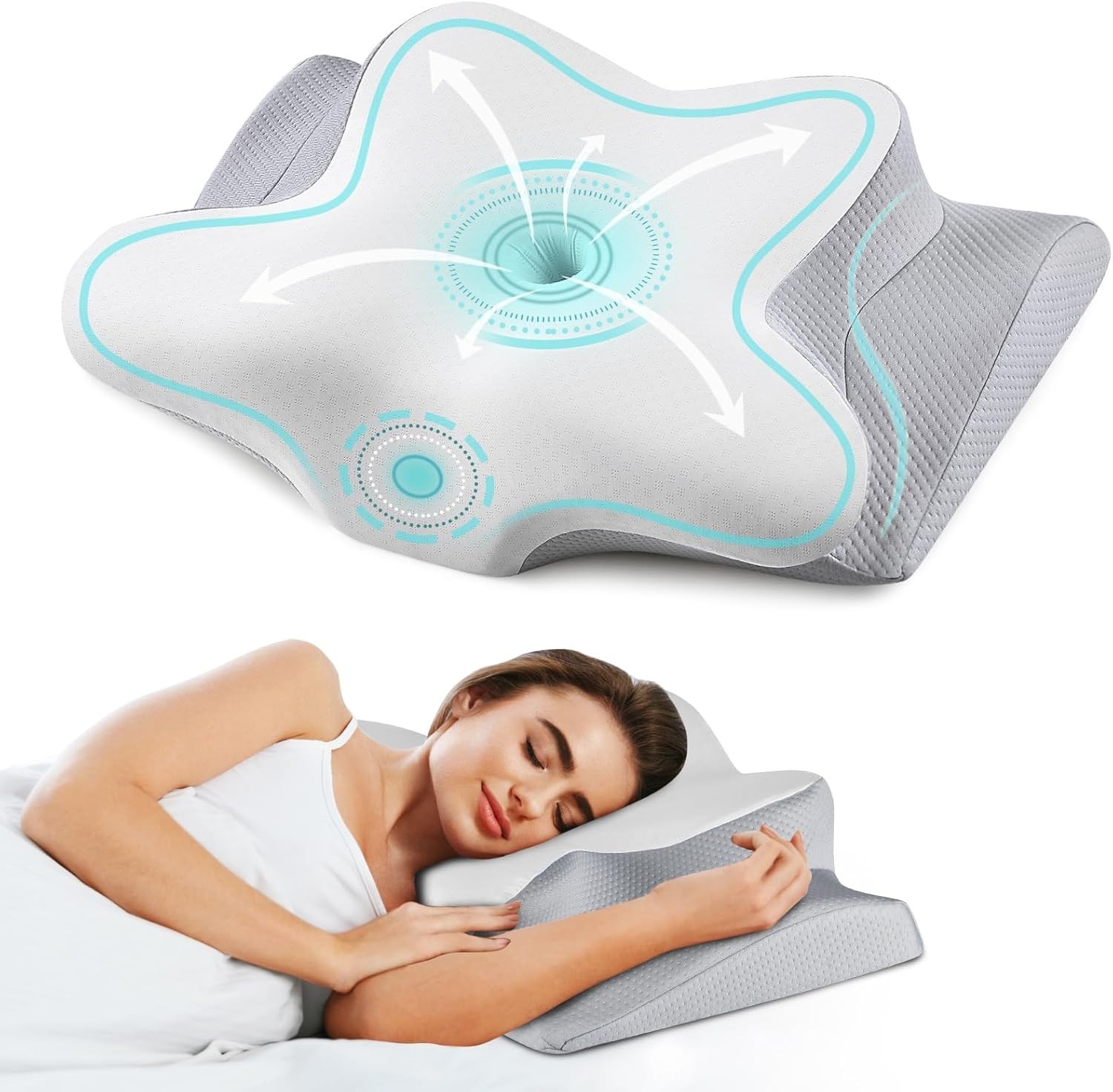 Side Sleeper Pillow with Arm Hole, Upgraded Shoulder Relief System for Neck Pain gallery