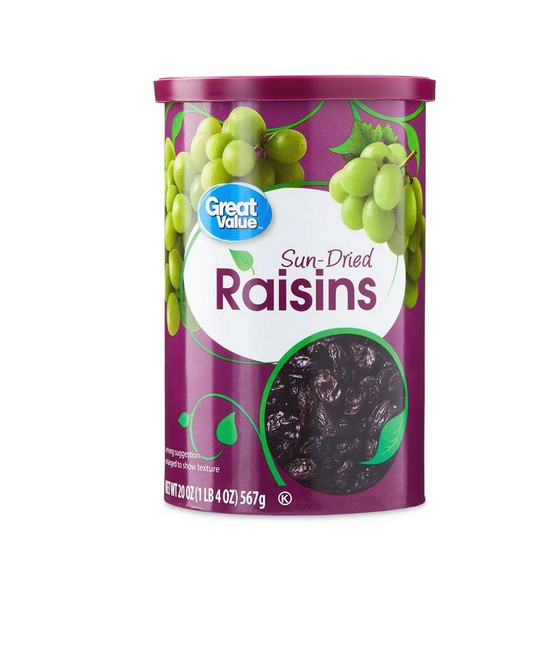 (2 pack) Great Value Sun-Dried Raisins Canister, 20 oz (1lb 4oz) 567g gallery
