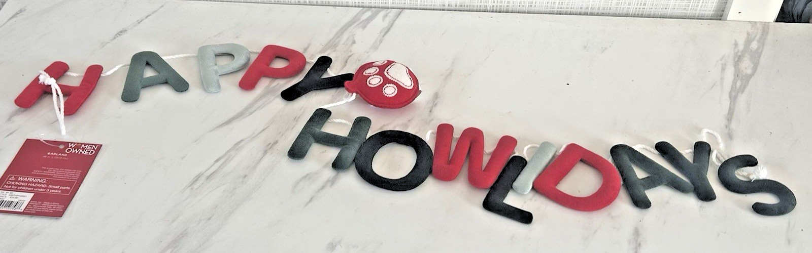 Happy Howlidays Paws Pet Christmas Tree Garland Bunting Indoor Felt 56" BxNN gallery