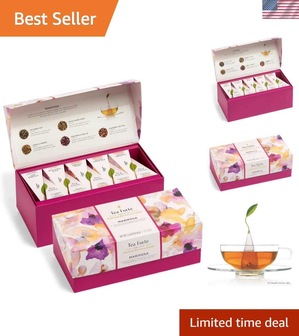 Luxurious 20-Count Mariposa Tea Sampler Gift Box - Individually Wrapped Infusers gallery