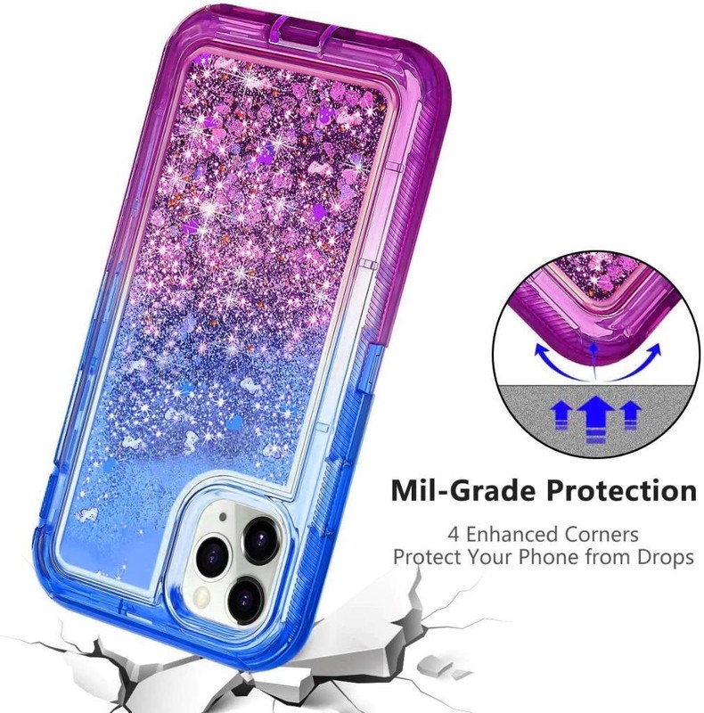 For iPhone 13 Pro Max 13 Mini 13 Shockproof Liquid Glitter Bling Heavy Duty Case gallery