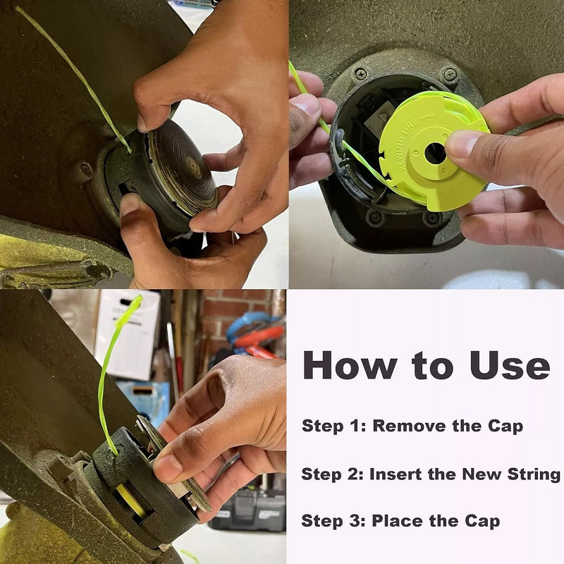 Replacement Trimmer Spool Cap For Ryobi One Plus 11ft 0.080" AC80RL3 18V 24V 40V gallery