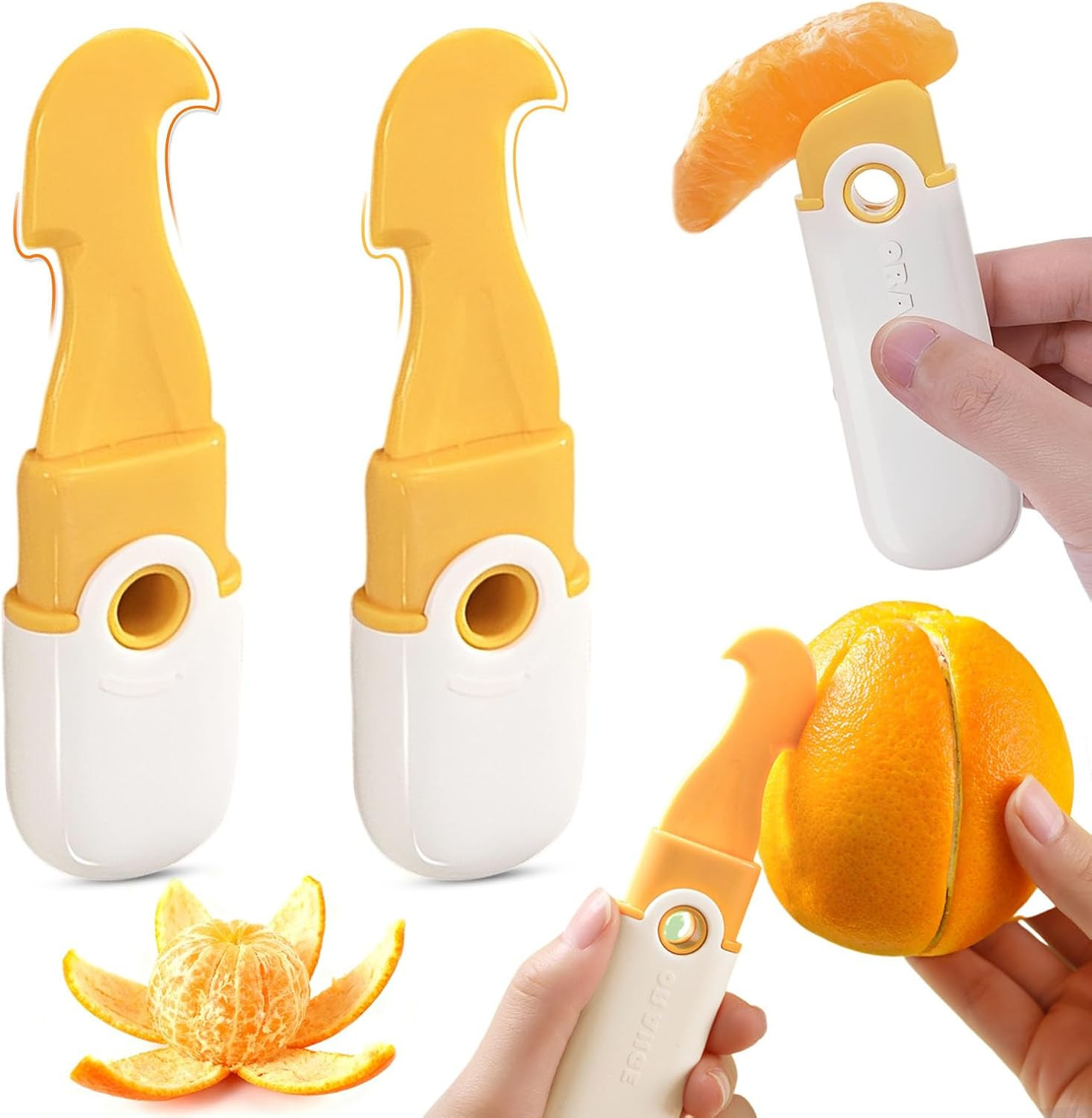2-Pack Dual-Ended Orange Peelers - Citrus Peeler & Slicer for Oranges, Lemons... gallery