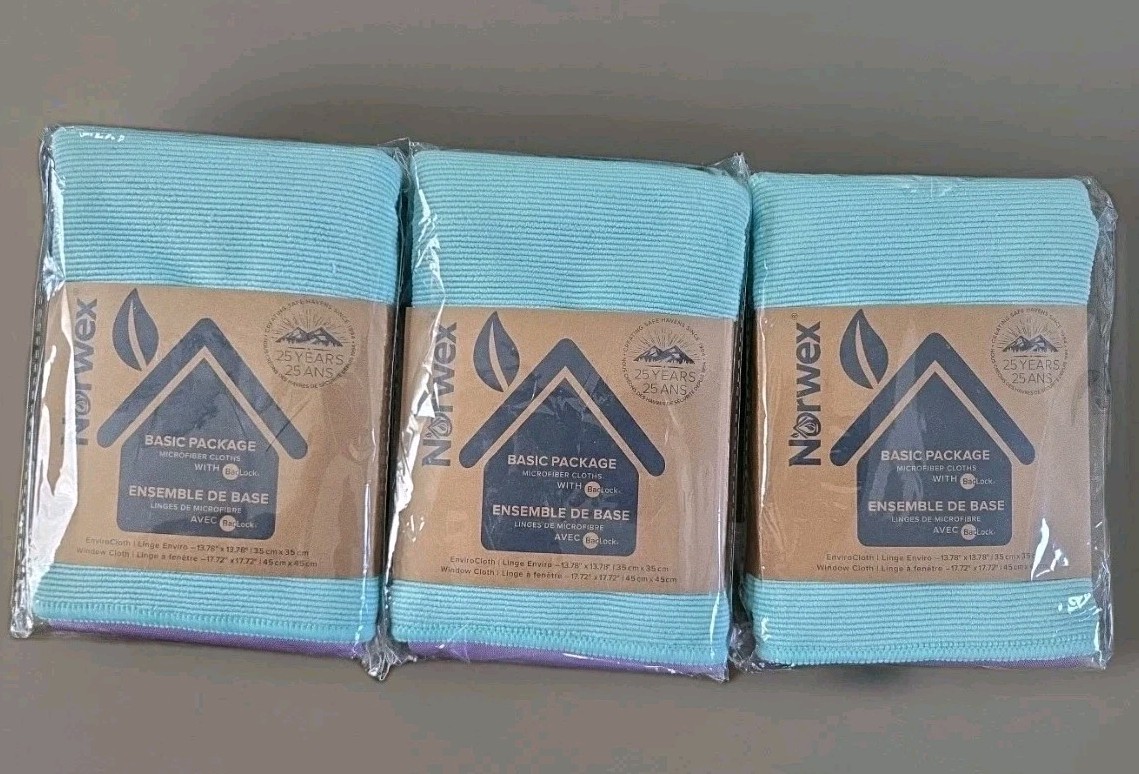 Lot of 3 Norwex Basic Package (3 EnviroCloth, 3 Window Cloth) FREE US SHIPPING!! gallery
