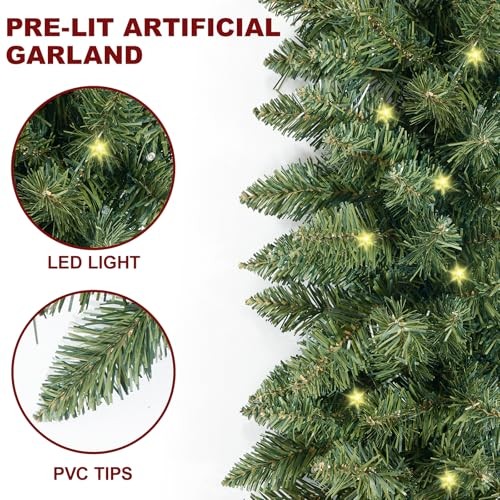 9FT Pre-Lit Artificial Battery Operated Polyvinyl Chloride (PVC) Green 9FT gallery
