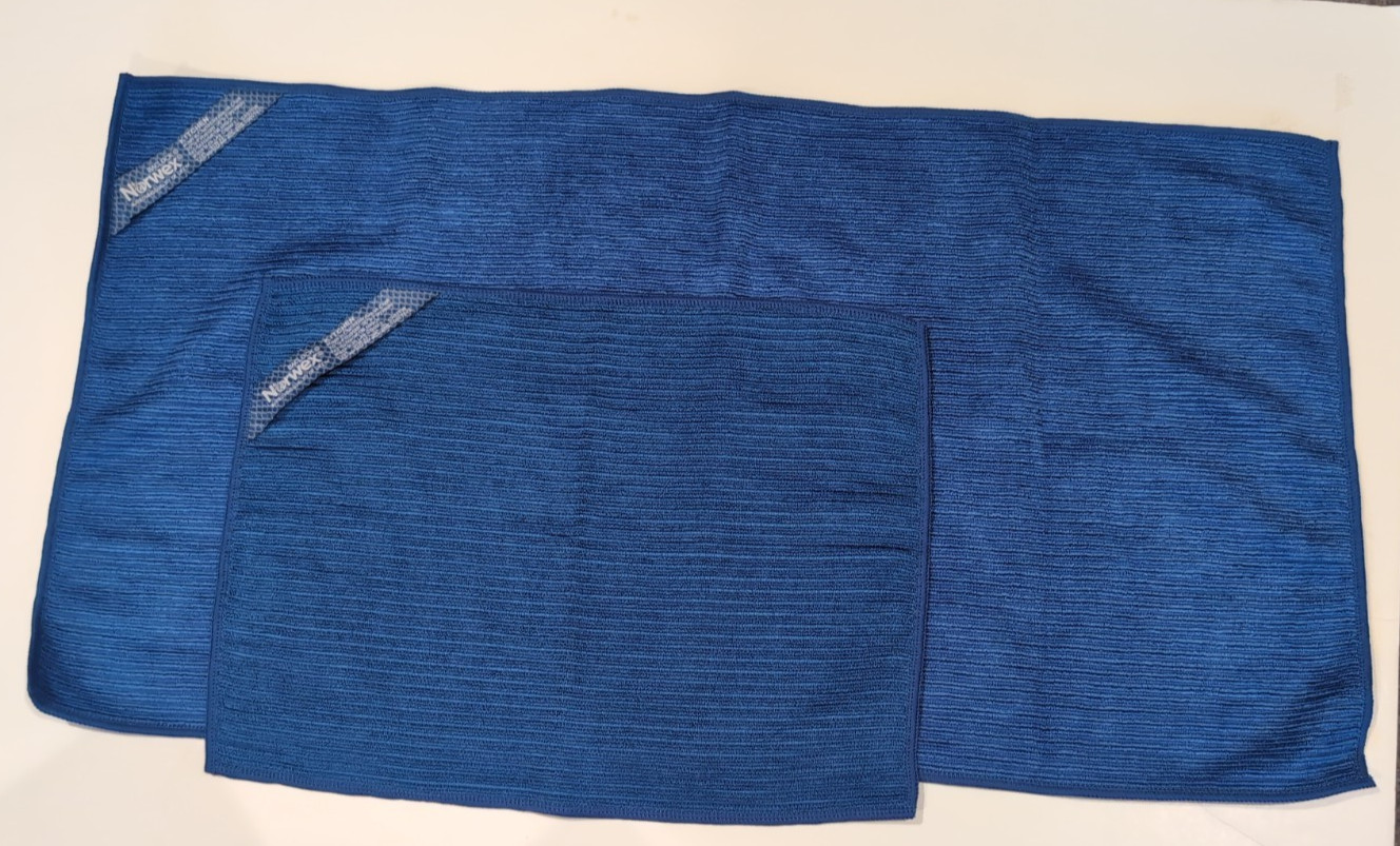 Norwex Channel Textured Kitchen Cloth and Towel Set Navy - New without packaging gallery