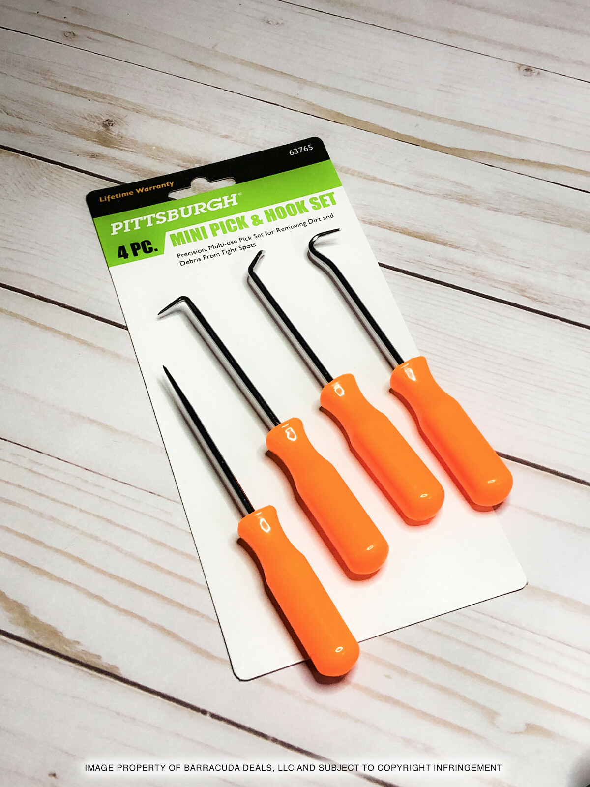 Pittsburgh 4 Piece Mini Pick & Hook Set - Straight, 90º, 120º Hook, Round Angle gallery