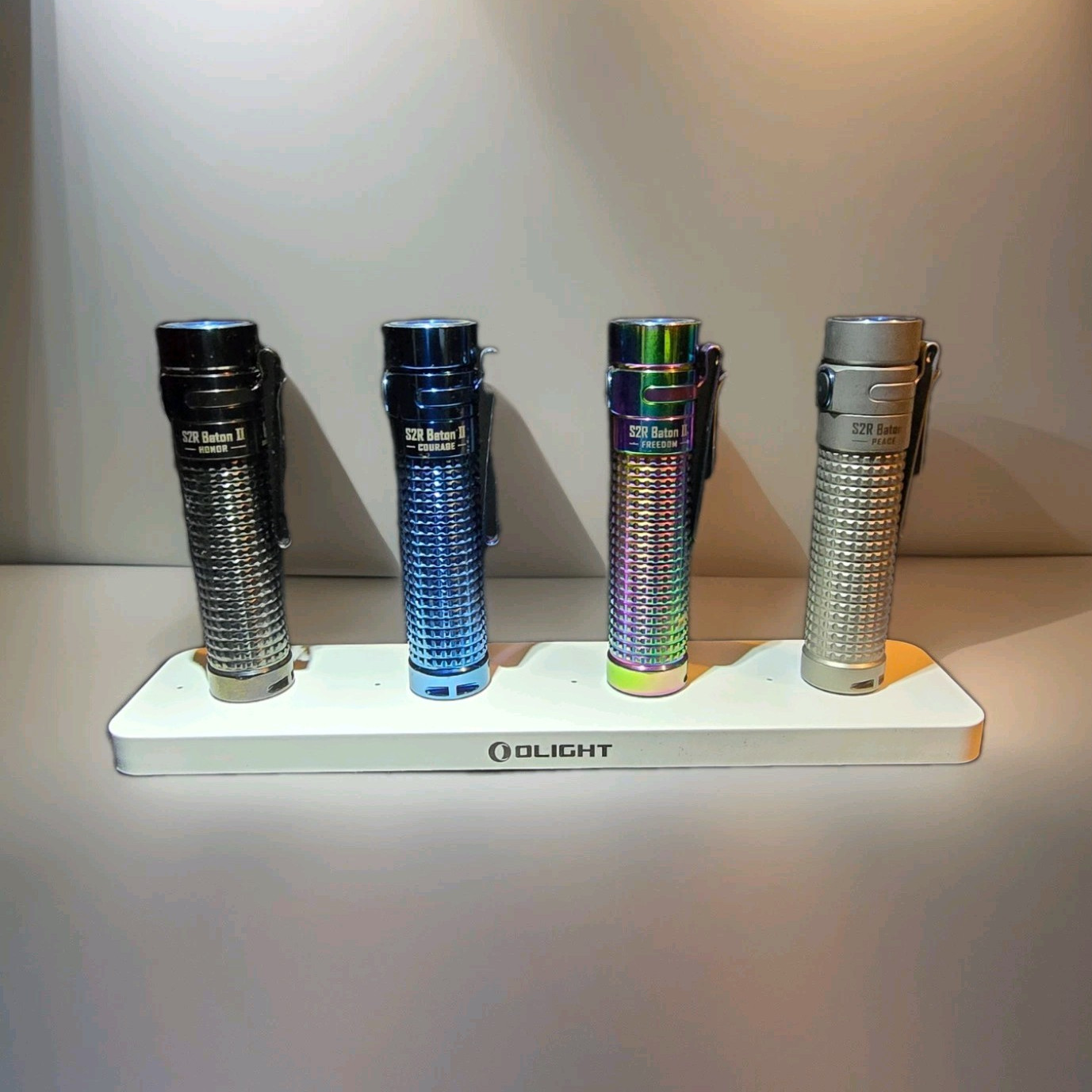 Olight S2R Baton II Collection - Honor, Courage, Freedom, Peace w/ Charging Base gallery