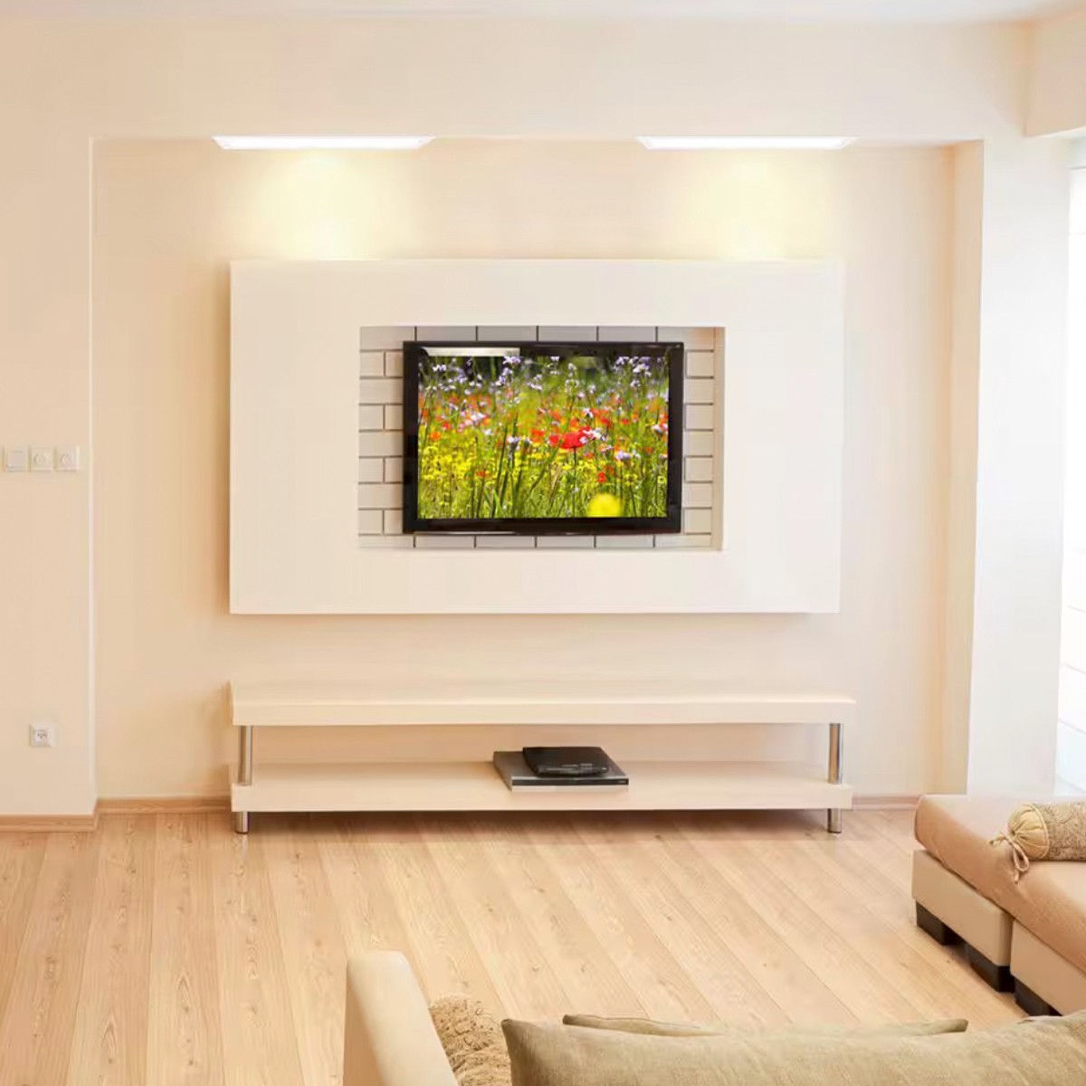 Commercial Electric White 6"x 2 ft. LED Dimmable Integrated Panel Flush Mount gallery