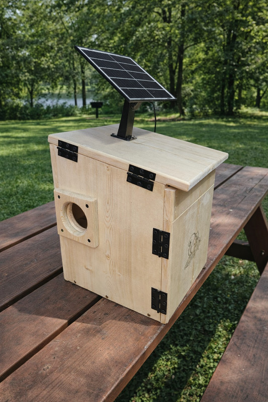Extra Large Handmade Squirrel House with Camera and Solar – Outdoor Nesting Box gallery