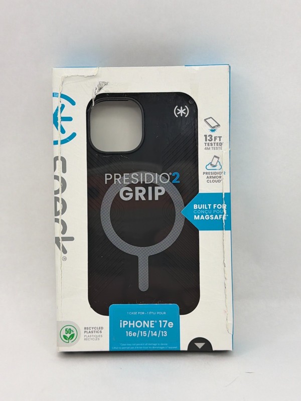 Speck Presidio2 Grip Series Case for MagSafe for iPhone 17E 16E 15 14 13 Black