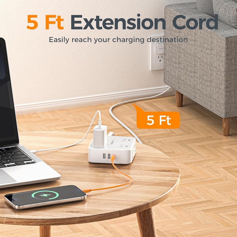 Surge Protector Power Strip with 8 AC Outlet 3 USB Port 900J Protection for Home gallery