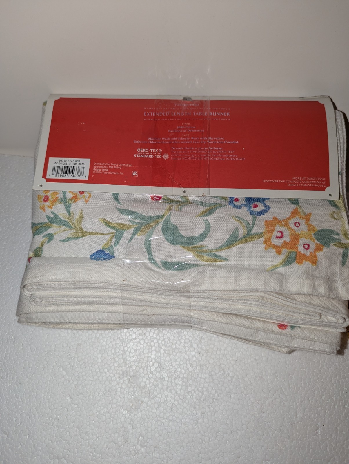 Opalhouse Extended Length Table Runner Floral With Gold Tassels 100% Cotton gallery
