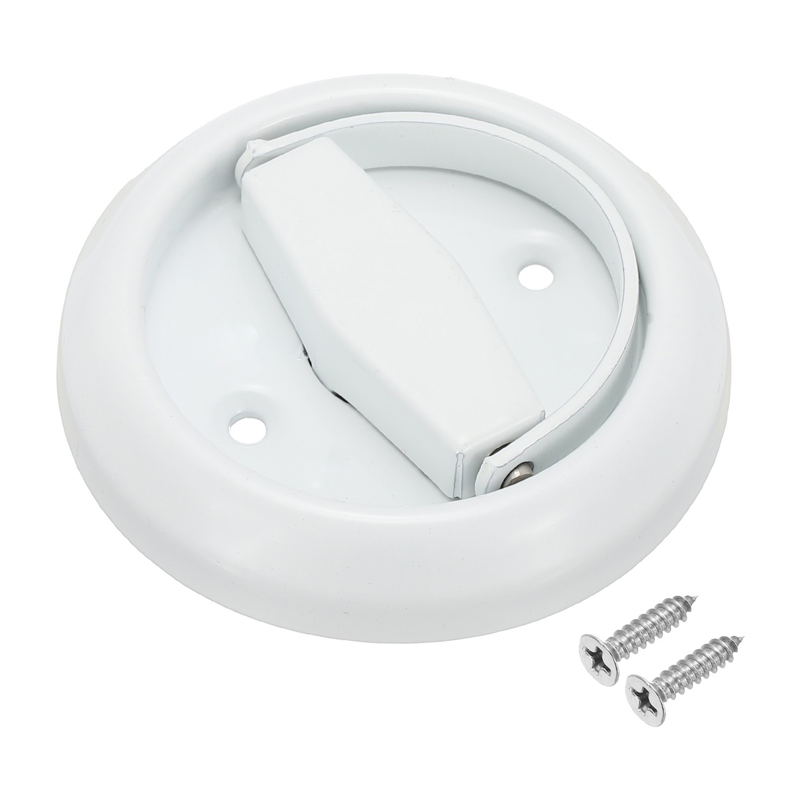 Recessed Sliding Door Pulls Handles Hidden Closet Finger Flush Knob, White gallery