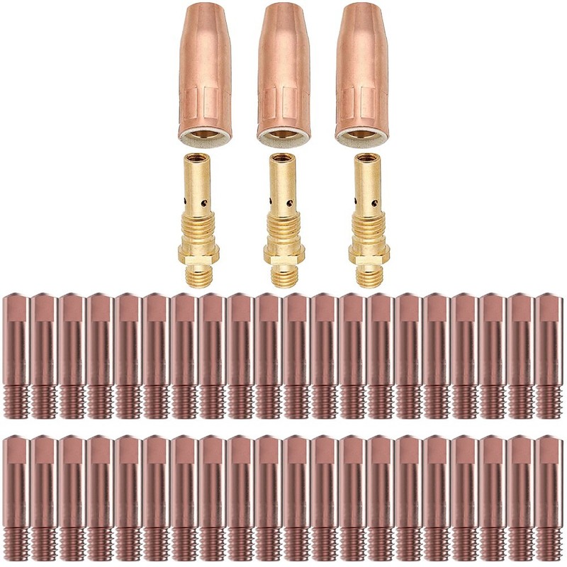 Premium Materials 46PC Mig Welding Contact Tip Consumables MB15 15AK 0 035 100L gallery