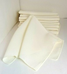 Twelve (12) Linen-like, Ivory, Polyester Blend, CLOTH NAPKINS – New