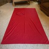 IKEA Ritva Unlined Curtains 55”x 98” Pair (2) Panels Tie Backs 100% Cotton Red gallery