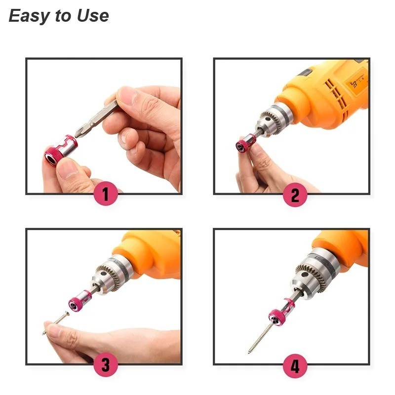6 x Screwdriver Head Magnetic Ring Pivoting Bit Tip Screw Holder Magnetizer* gallery