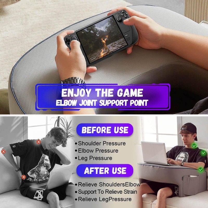 Reading Pillow with Armrests – Extra Large Memory Foam Gaming Pillow for Adul... gallery