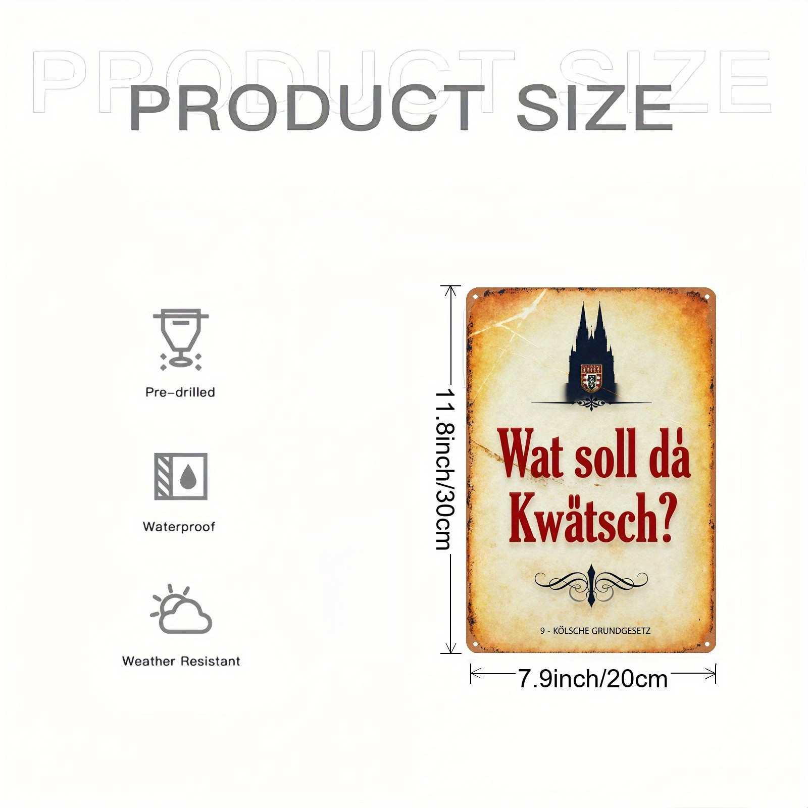 German Metal Cologne Cathedral Sign 2D Wall Art gallery