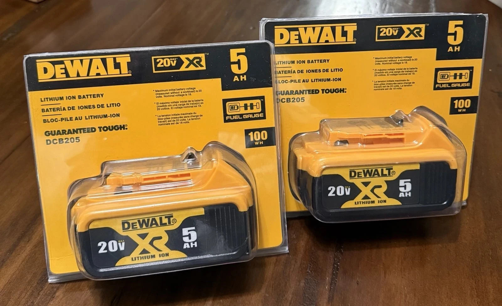 New 2 Pack DEWALT DCB205-2 20V MAX Premium Lithium-Ion 5.0Ah Battery 2025 Date gallery