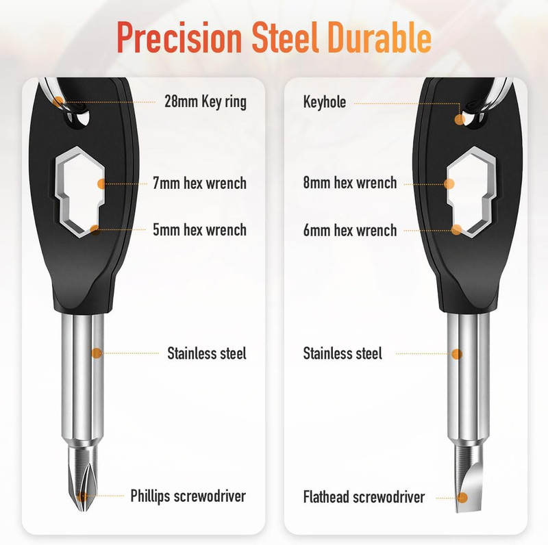 Stocking Stuffers for Men, 6-In-1 Keychain Screwdriver Bit with Flathead and Ph gallery