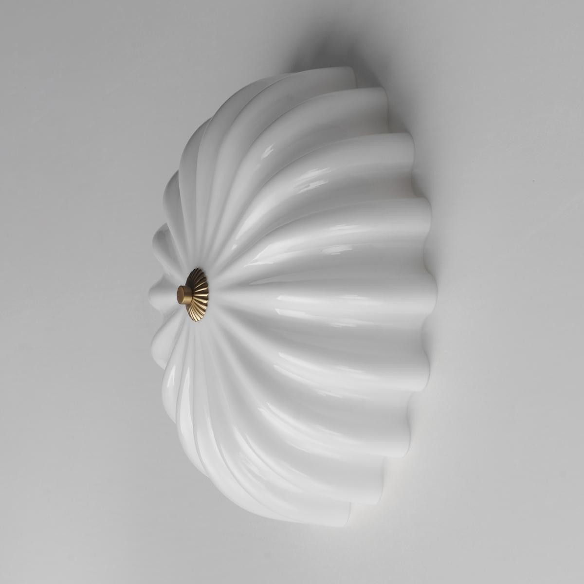 Maxim Lighting 22650WTNAB Bundt Semi-Flush Mount White and Natural Aged Brass gallery
