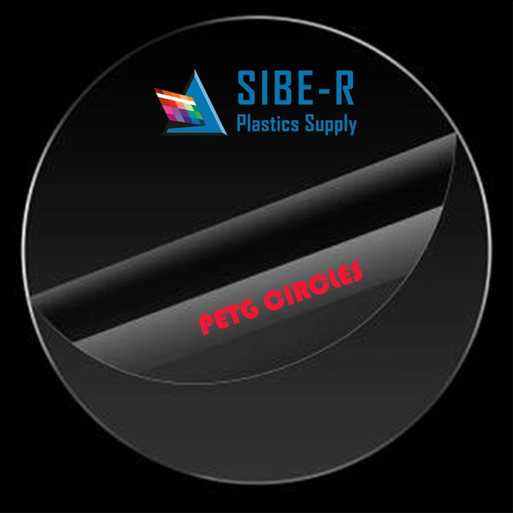 PETG Plastic Sheet - 0.080" (2mm) Thick - Clear - Circle Disc (All Diameters)