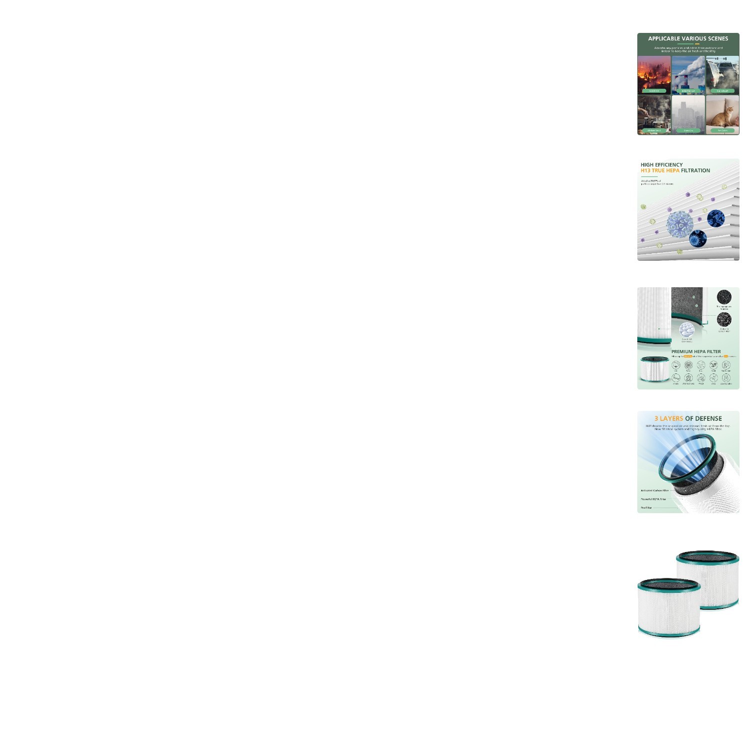 Efficient 2 Pack HP01 HP02 Filters for Dyson Pure Hot Cool Link Air Purifiers gallery