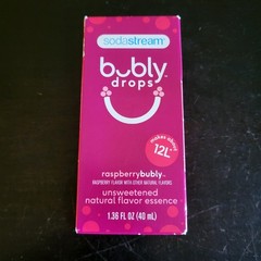 Sodastream Bubly Drops Raspberry Unsweetened Flavor 1.36oz -Makes 12 Liters