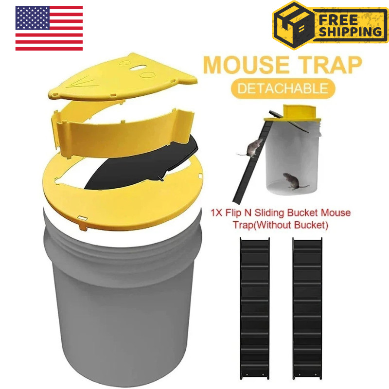 Mouse Rat Trap Flip & Slide Mouse Trap Bucket Catcher Mousetrap Slide Bucket Lid gallery