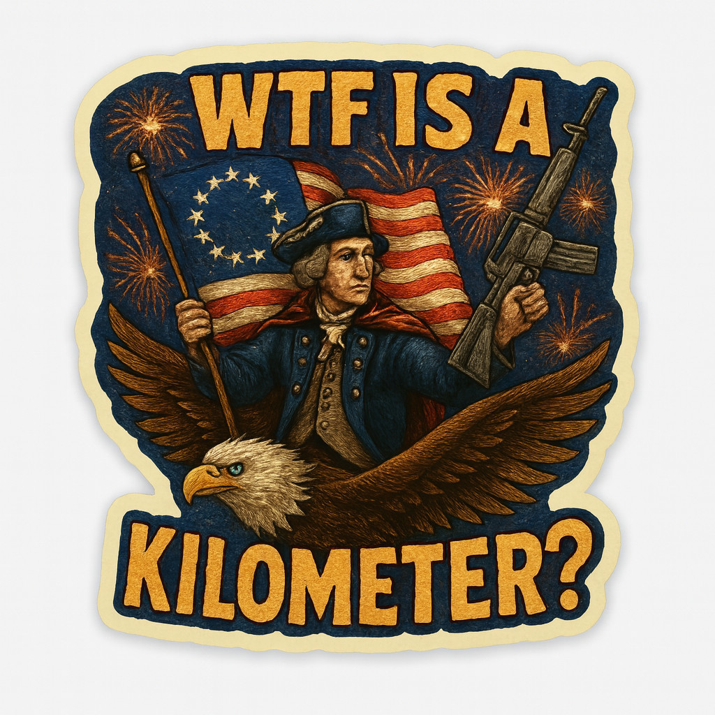 WTF Is A Kilometer Sticker, George Washington Vinyl Decal gun America gallery