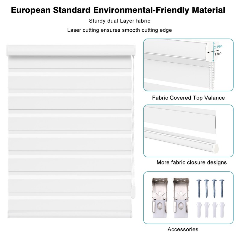 Changshade Custom Corded Blinds for Window 85% Blackout Zebra Roller Shade gallery
