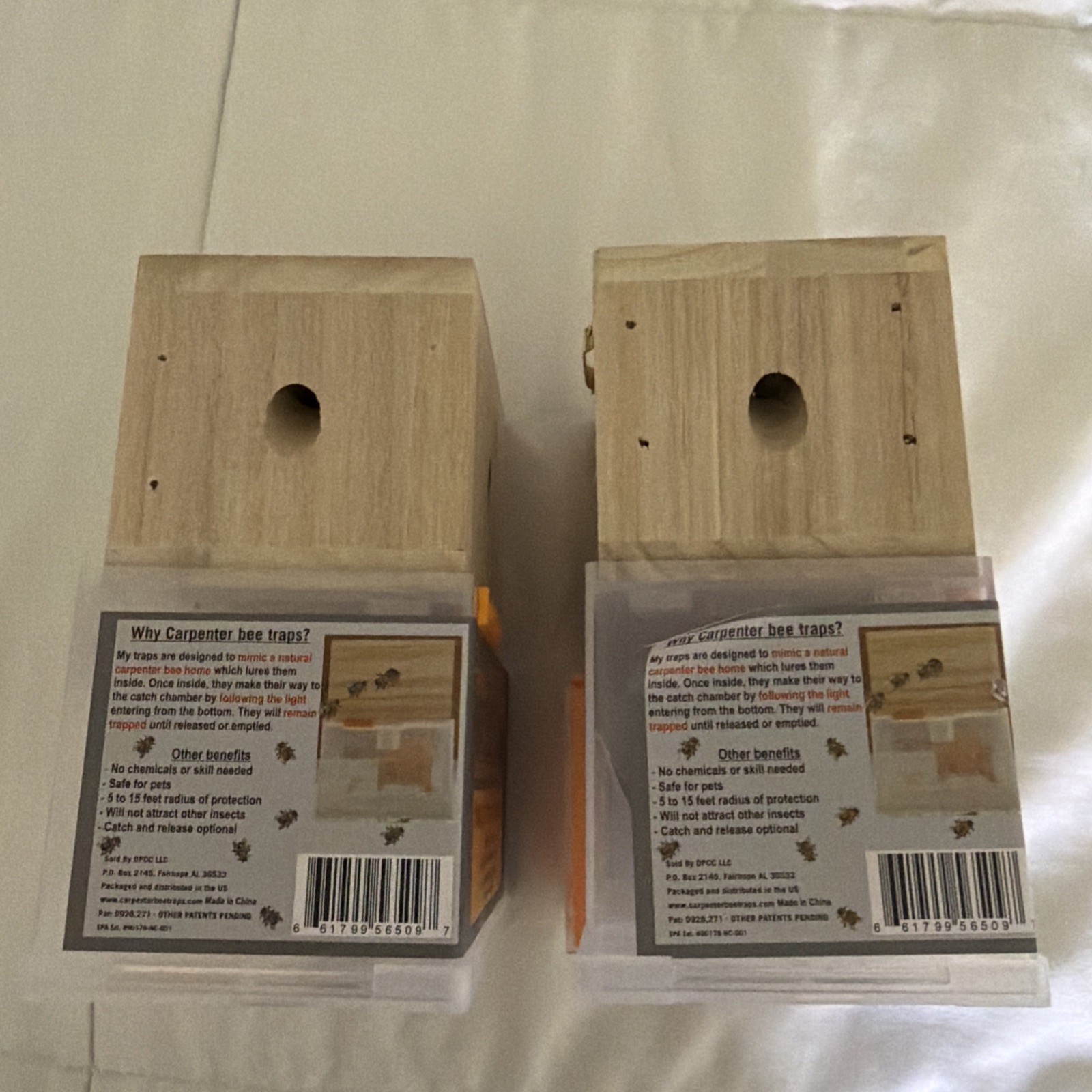 Bees 'N Things Outdoor Carpenter Bee Traps, NEW Lot Of 2 Log Cabins Safe Release gallery