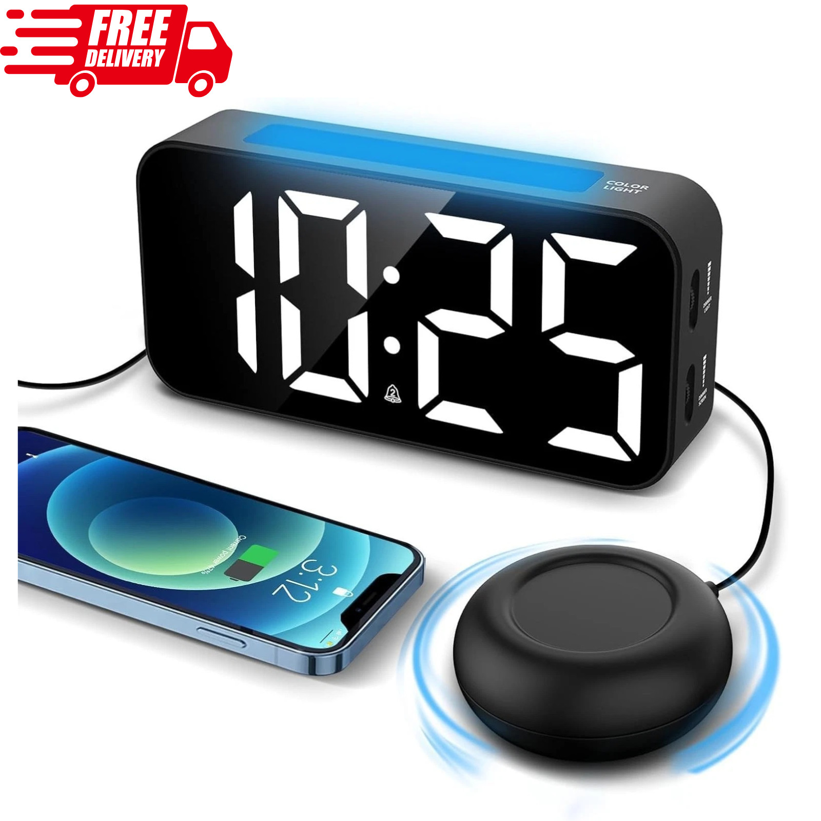 Extra Loud Alarm Clock with Bed Shaker Vibrating Alarm Clock for Heavy Sleepers gallery