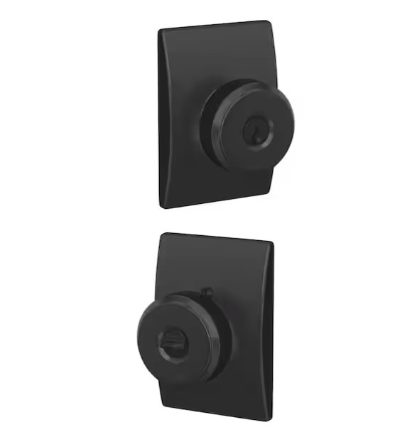 Schlage Bowery Matte Black Keyed Entry Door Knob F51A BWE 622 CEN gallery