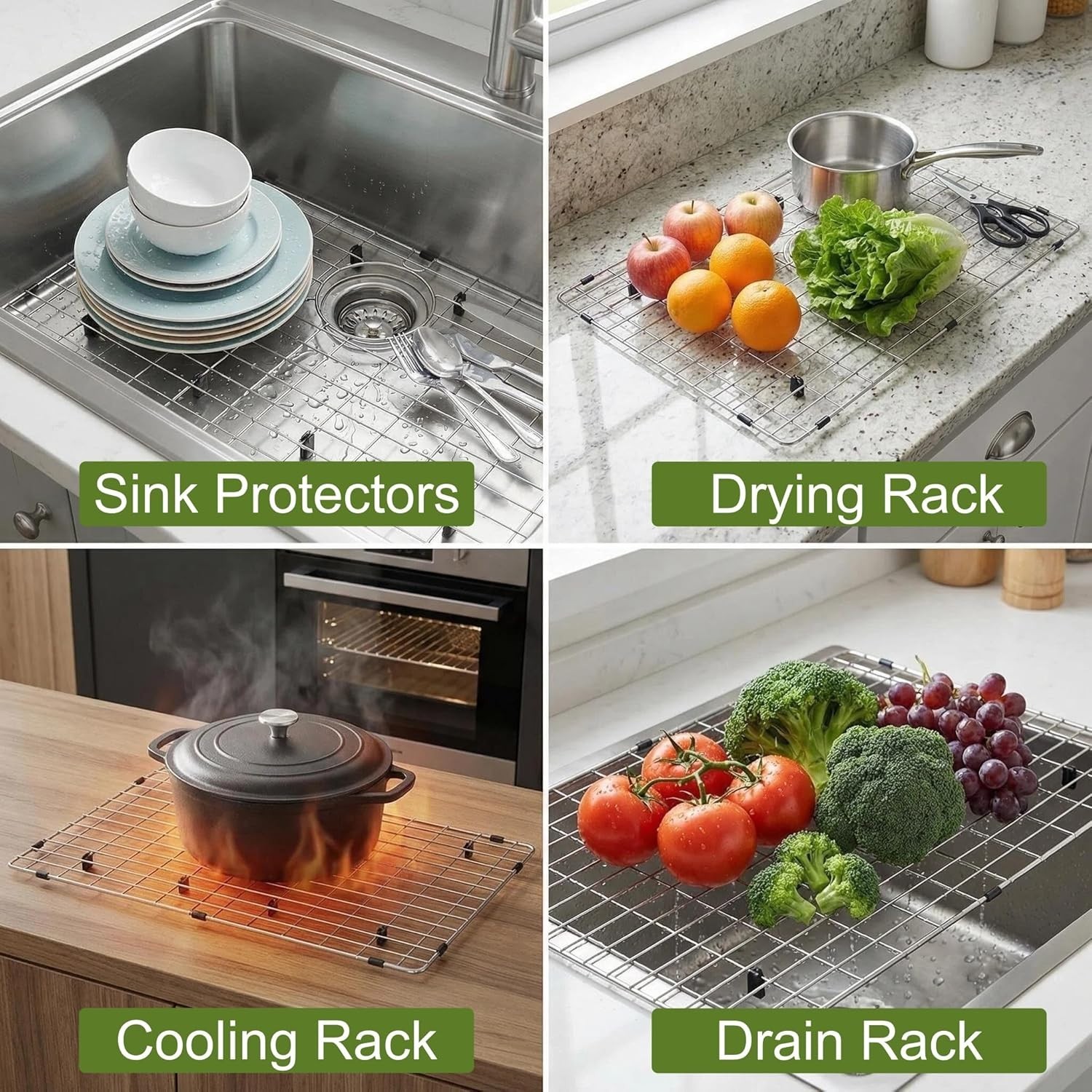 Kitchen Sink Grid Protectors for Kitchen Sink 28 3/8" x 15 3/8" with Rear Drain gallery
