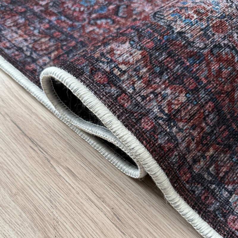 Custom Size Anti-Slip Canvas Back Dark Mahal Runner Rug 26 Inches Wide gallery