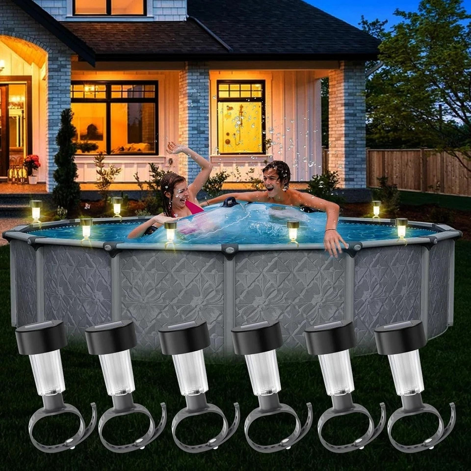 Pool Lights for Above Ground Pools,Solar Pool Light 6 Pack for Framed Above G... gallery