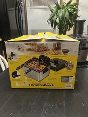 Hamilton Beach Electric Deep Fryer 2 Baskets Lid 4 5 Liters 19 Cups Oil ✅