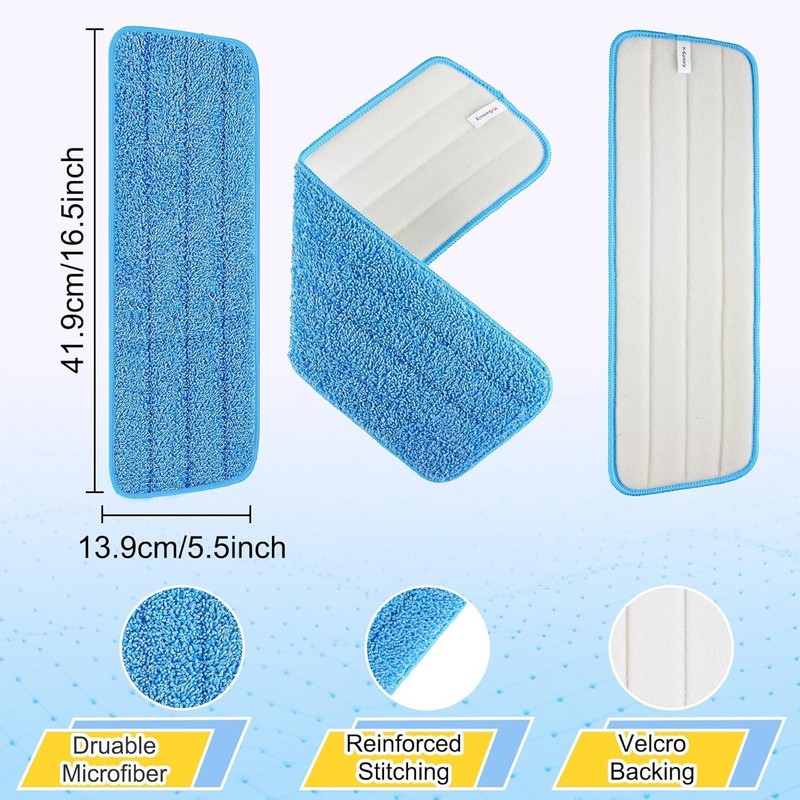 Durable 5 Pack Microfiber Mop Heads - Universal Fit for Home and Commercial Use gallery