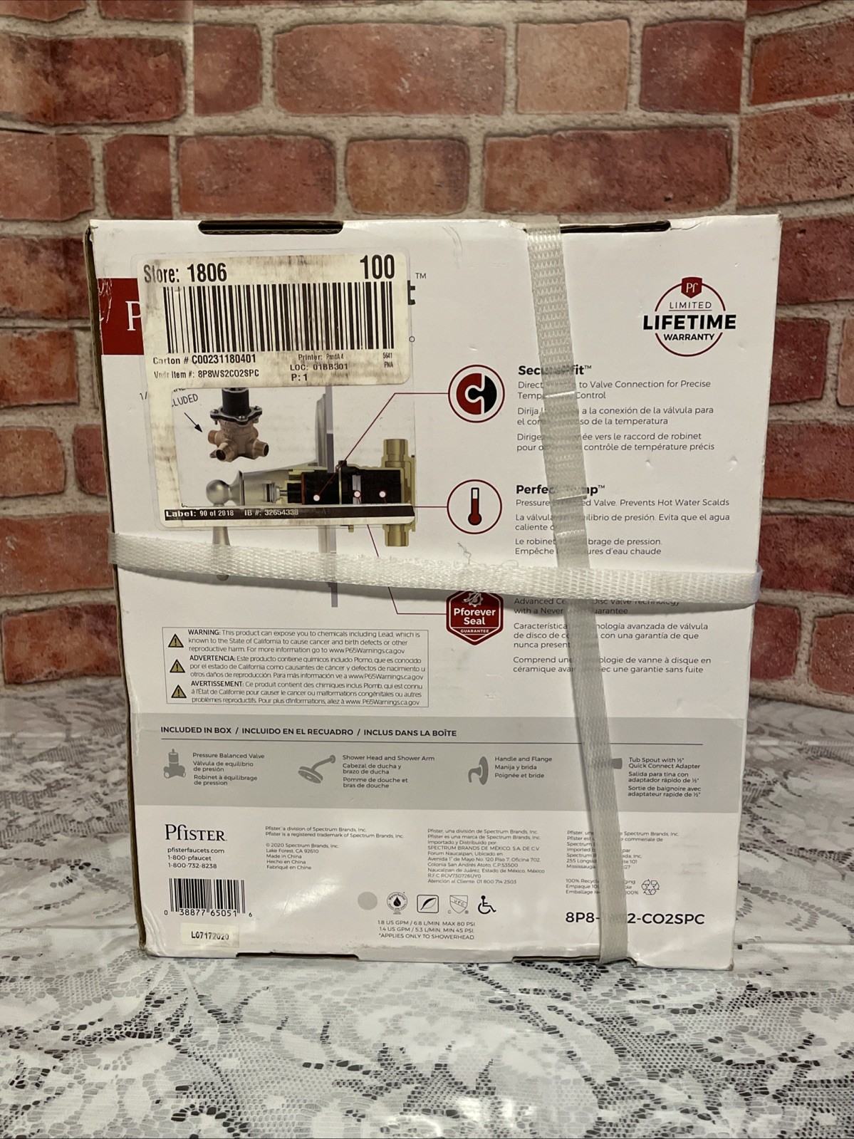 Pfister Courant Single Handle Tub & Shower Kit Polished Chrome 8P8-WS2-CO2SPC gallery